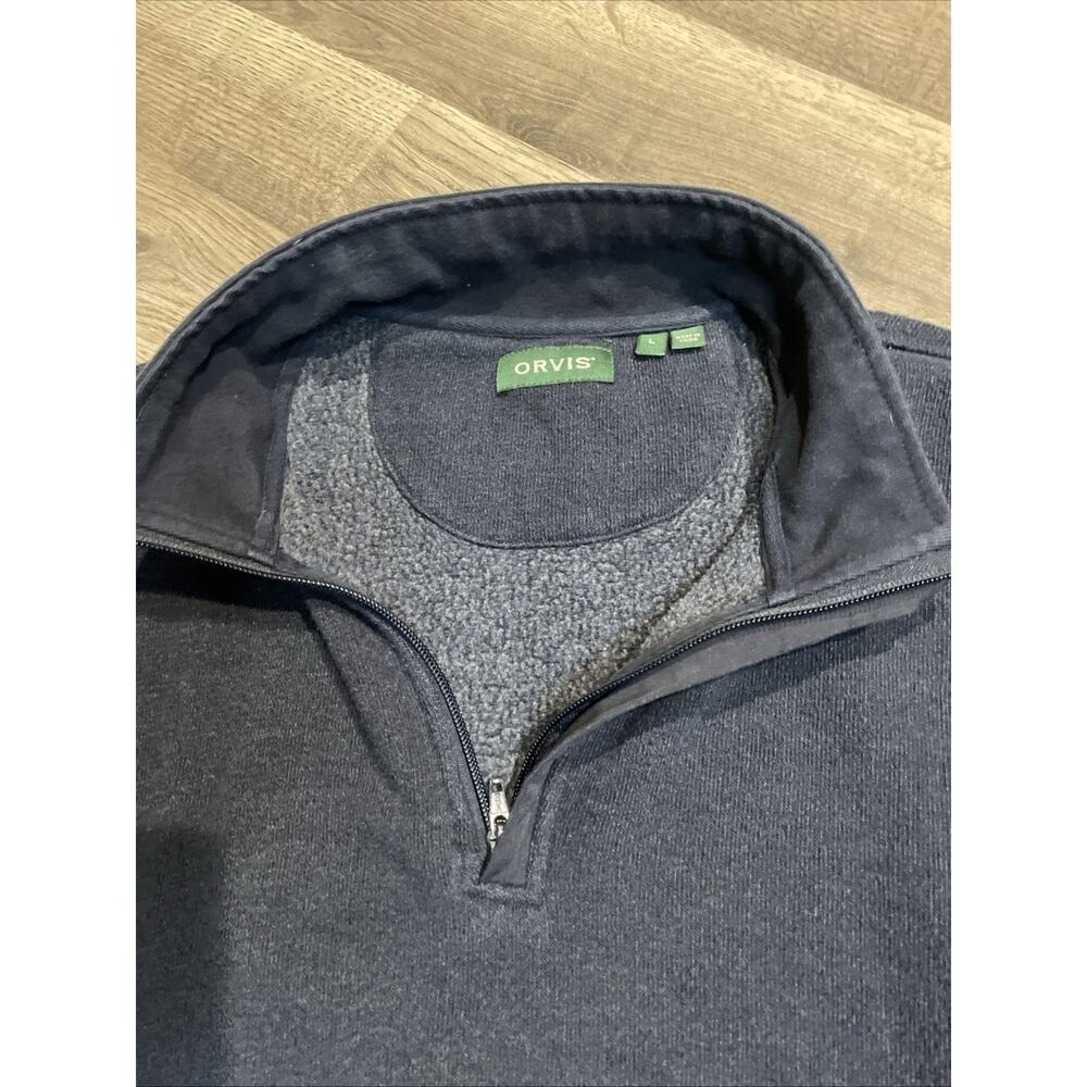 Polo Ralph Lauren Pullover Sweater Dark Navy Blue Size L Cotton 1/4 Zip - Picture 4 of 11